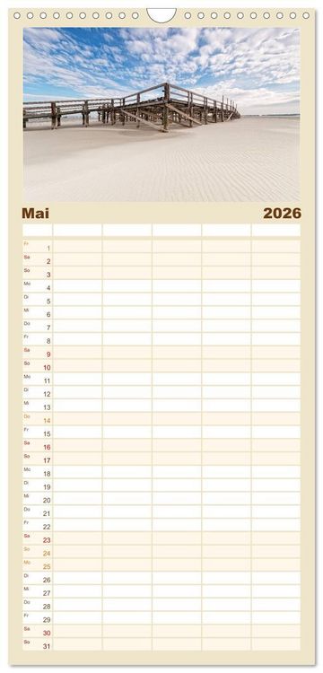 Produktbild: Familienplaner 2026 - St. Peter-Ording mit 5 Spalten (Wandkalender, 21 x 45 cm) CALVENDO