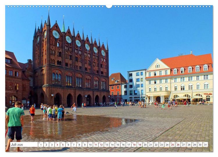 Produktbild: Hansestadt Stralsund - Ein Sommertag an der Ostseek&uuml;ste Vorpommerns (Wandkalender 2026 DIN A2 quer), CALVENDO Monatskalender