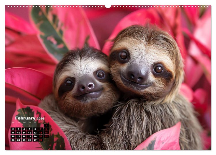 Produktbild: sweet sloths - relaxed throughout the year (Wall Calendar 2026 DIN A2 landscape), CALVENDO 12 Month Wall Calendar
