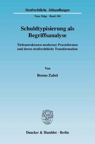 Produktbild: Schuldtypisierung als Begriffsanalyse.