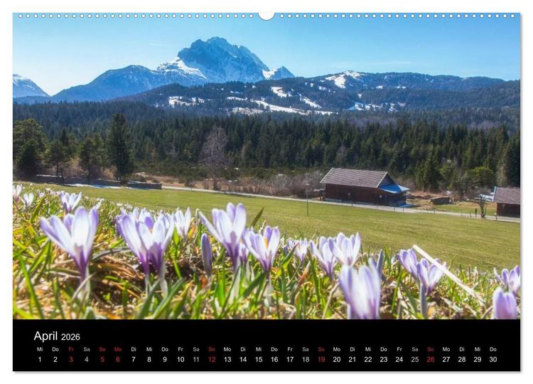 Produktbild: Bergblicke - Elmau (Wandkalender 2026 DIN A2 quer), CALVENDO Monatskalender