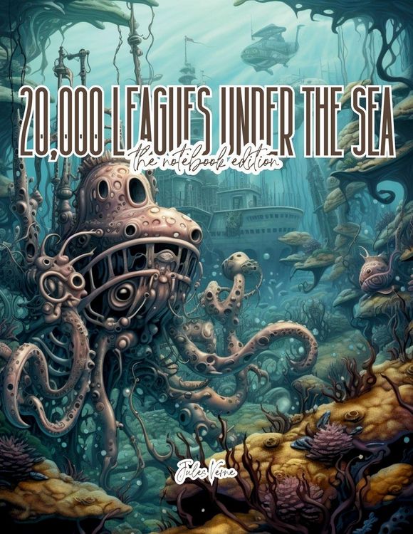 Produktbild: 20,000 Leagues Under the Sea - Lined Journal - 8.5" x 11" - 208 Pages - College Ruled Notebook for Work and School