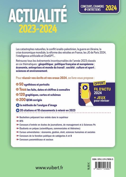 Produktbild: Actualite 20232024 concours et