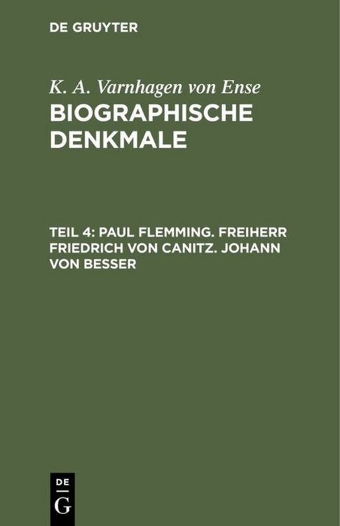 Produktbild: Paul Flemming. Freiherr Friedrich von Canitz. Johann von Besser