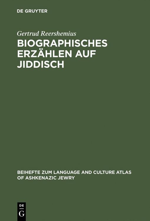 Produktbild: Biographisches Erz&auml;hlen auf Jiddisch