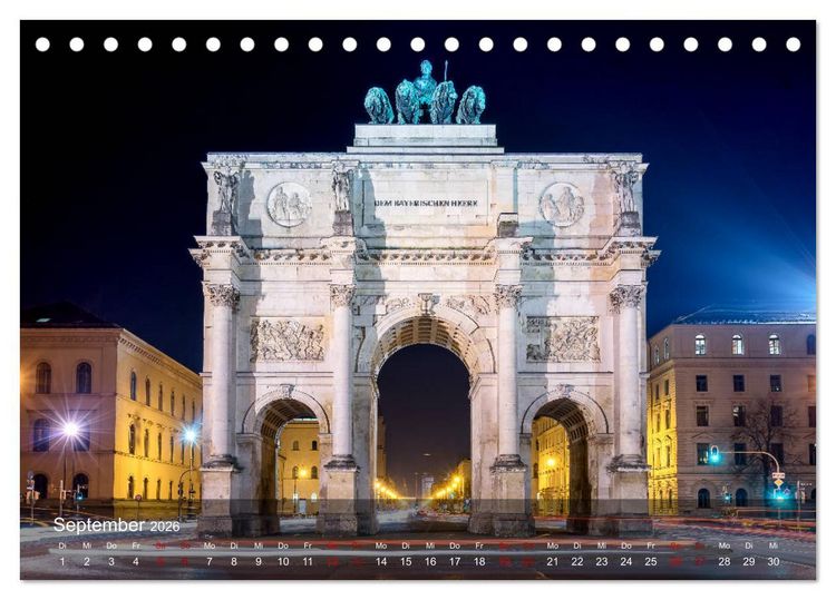 Produktbild: Deutschland Impressionen bei Nacht (Tischkalender 2026 DIN A5 quer), CALVENDO Monatskalender