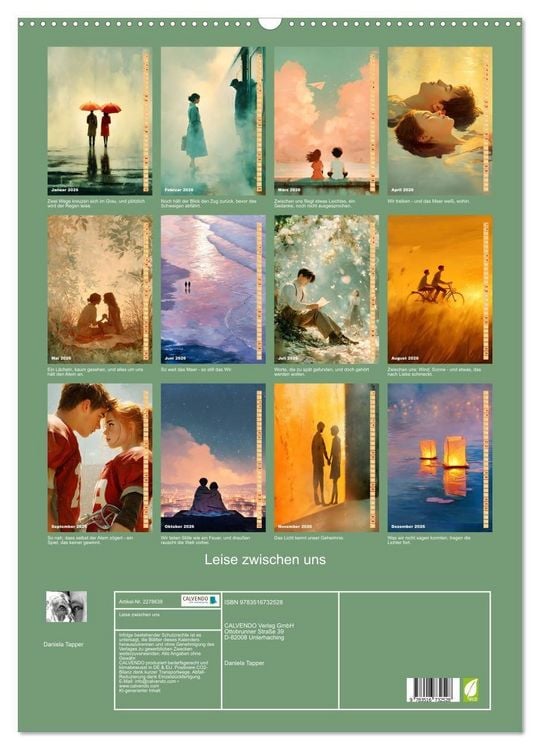 Produktbild: Leise zwischen uns (Wandkalender 2026 DIN A2 hoch), CALVENDO Monatskalender