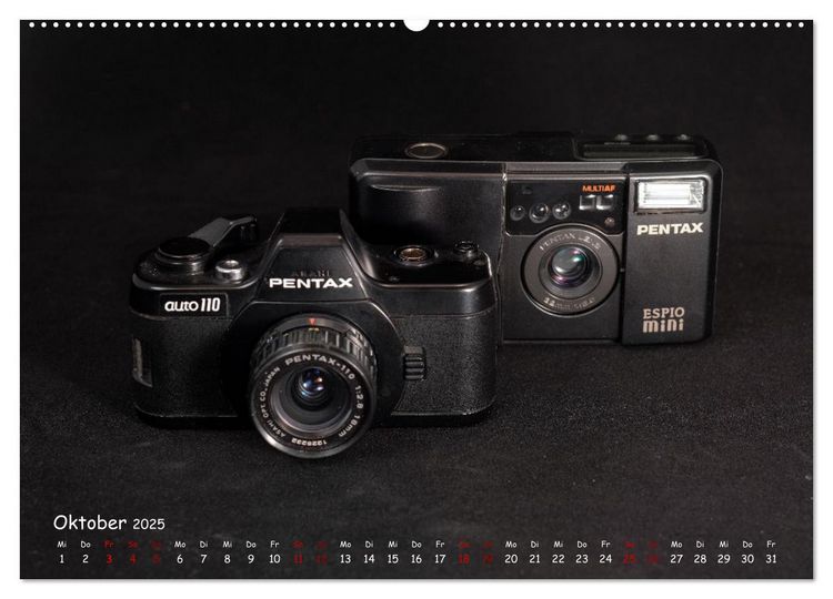 Produktbild: Legend&auml;re Kameras der Marke Pentax (hochwertiger Premium Wandkalender 2025 DIN A2 quer), Kunstdruck in Hochglanz
