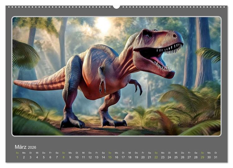 Produktbild: Riesenechsen der Urzeit (hochwertiger Premium Wandkalender 2026 DIN A2 quer), Kunstdruck in Hochglanz