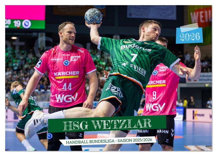 Produktbild: Kalender - HSG Wetzlar Handball Bundesliga Saison 2025/2026 (Wandkalender 2026 DIN A3 quer), CALVENDO Monatskalender