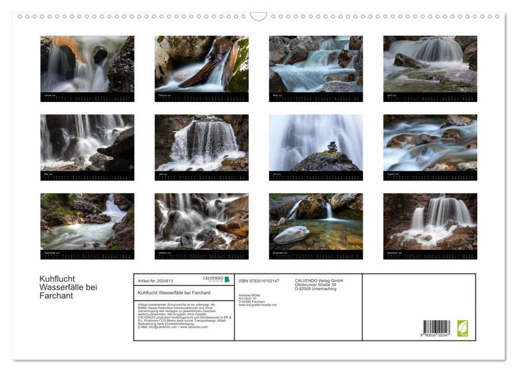 Produktbild: Kuhflucht Wasserfälle bei Farchant (Wandkalender 2026 DIN A2 quer), CALVENDO Monatskalender