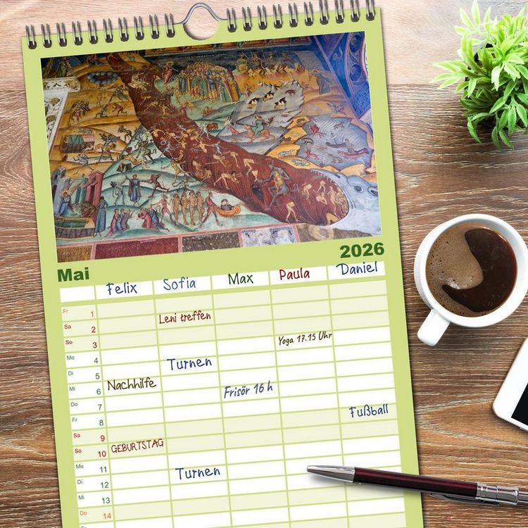 Produktbild: Familienplaner 2026 - Streifz&uuml;ge durch die Walachei mit 5 Spalten (Wandkalender, 21 x 45 cm) CALVENDO