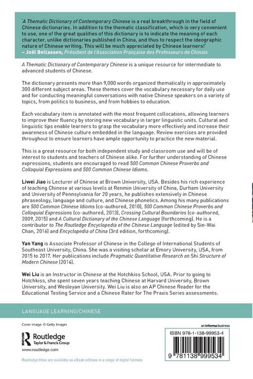 Produktbild: A Thematic Dictionary of Contemporary Chinese