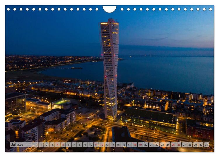 Produktbild: Malm&ouml; von oben (Wandkalender 2026 DIN A4 quer), CALVENDO Monatskalender