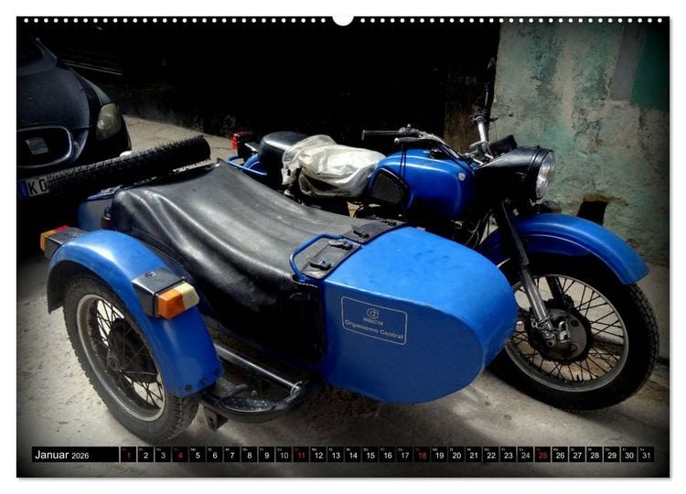 Produktbild: Motorrad-Gespanne in Kuba (Wandkalender 2026 DIN A2 quer), CALVENDO Monatskalender