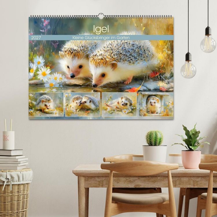 Produktbild: Igel. Kleine Gl&uuml;cksbringer im Garten (Wandkalender 2027 DIN A2 quer), CALVENDO Monatskalender