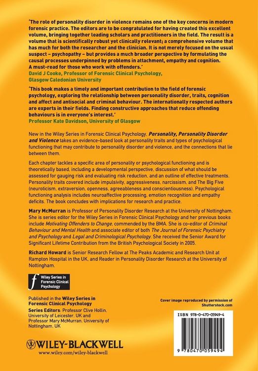 Produktbild: Personality, Personality Disorder and Violence