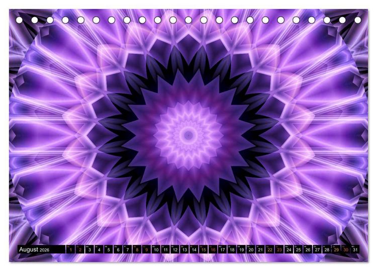 Produktbild: Energie - Mandalas, Spiritualit&auml;t durch die Farbe Lila (Tischkalender 2026 DIN A5 quer), CALVENDO Monatskalender