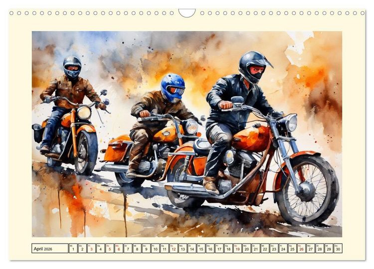 Produktbild: Sehnsucht Motorradfahren (Wandkalender 2026 DIN A3 quer), CALVENDO Monatskalender