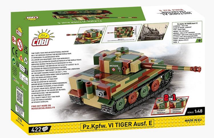 Produktbild: COBI Historical Collection 2735 - Panzer KPFW.VI TIGER AUSF.E, Bausatz 1:48, 422 Klemmbausteine