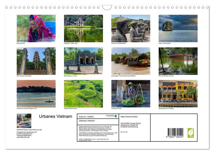 Produktbild: Urbanes Vietnam (Wandkalender 2026 DIN A3 quer), CALVENDO Monatskalender