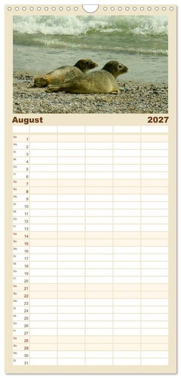 Produktbild: Familienplaner 2027 - An der Nordsee mit 5 Spalten (Wandkalender, 21 x 45 cm) CALVENDO