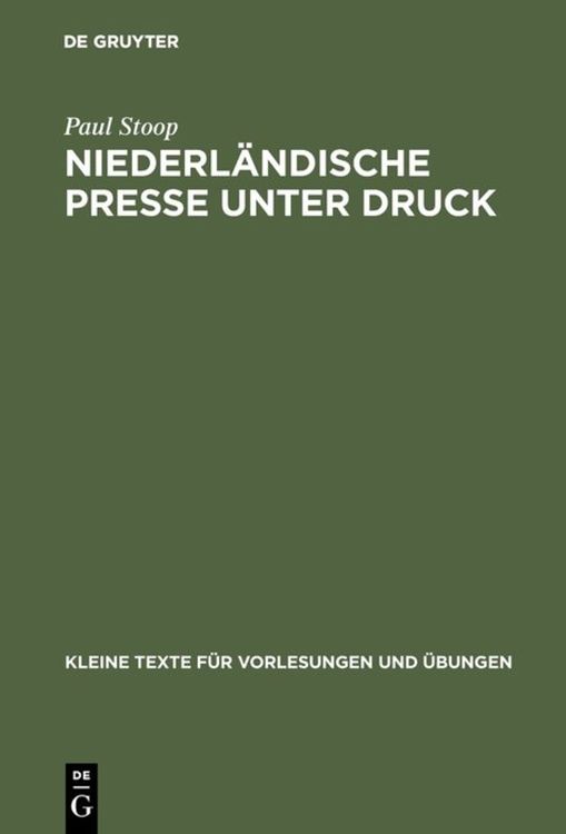 Produktbild: Niederl&auml;ndische Presse unter Druck