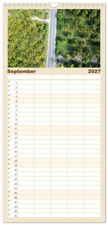 Produktbild: Familienplaner 2027 - Mexiko aus der Vogelperspektive mit 5 Spalten (Wandkalender, 21 x 45 cm) CALVENDO