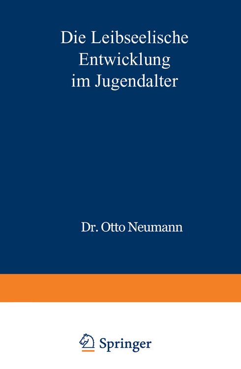 Produktbild: Die Leibseelische Entwicklung im Jugendalter
