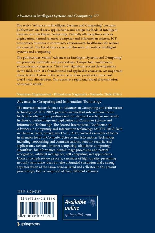 Produktbild: Advances in Computing and Information Technology