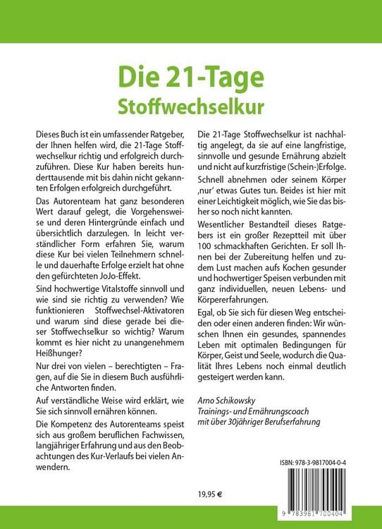 Produktbild: Die 21-Tage Stoffwechselkur - das Original-