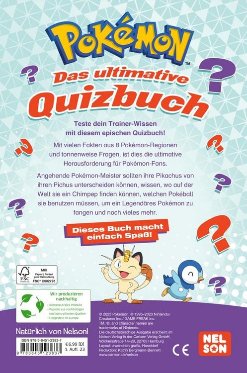 Produktbild: Pok&eacute;mon Activity-Buch: Das ultimative Quizbuch