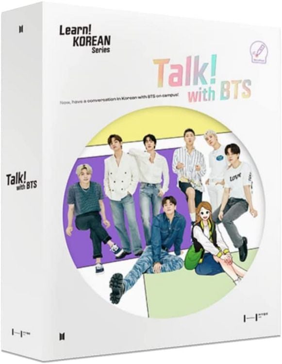 Produktbild: Talk! With BTS (Global edition) | 2-Book Set (without Motipen) | Korean Learning for Basic Learners | Korean Keyboard Stickers