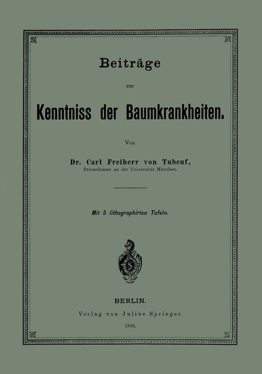 Produktbild: Beitr&auml;ge zur Kenntniss der Baumkrankheiten