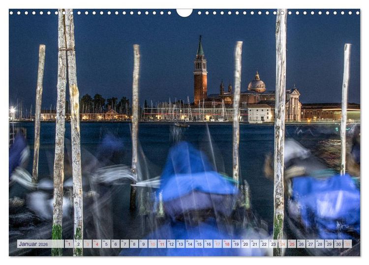 Produktbild: Stilles Venedig wenn es Nacht wird (Wandkalender 2026 DIN A3 quer), CALVENDO Monatskalender