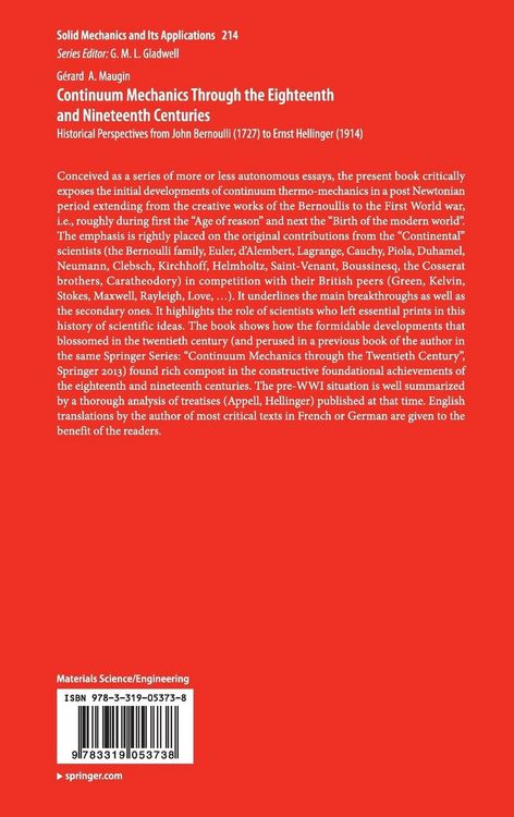 Produktbild: Continuum Mechanics Through the Eighteenth and Nineteenth Centuries
