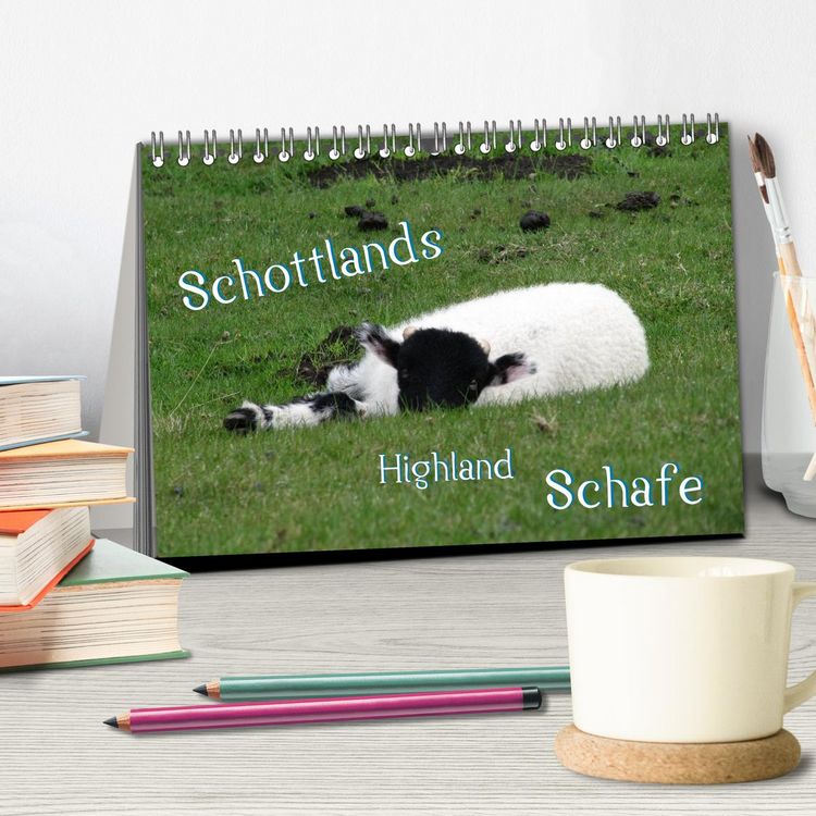 Produktbild: Schottlands Highland Schafe (Tischkalender 2026 DIN A5 quer), CALVENDO Monatskalender