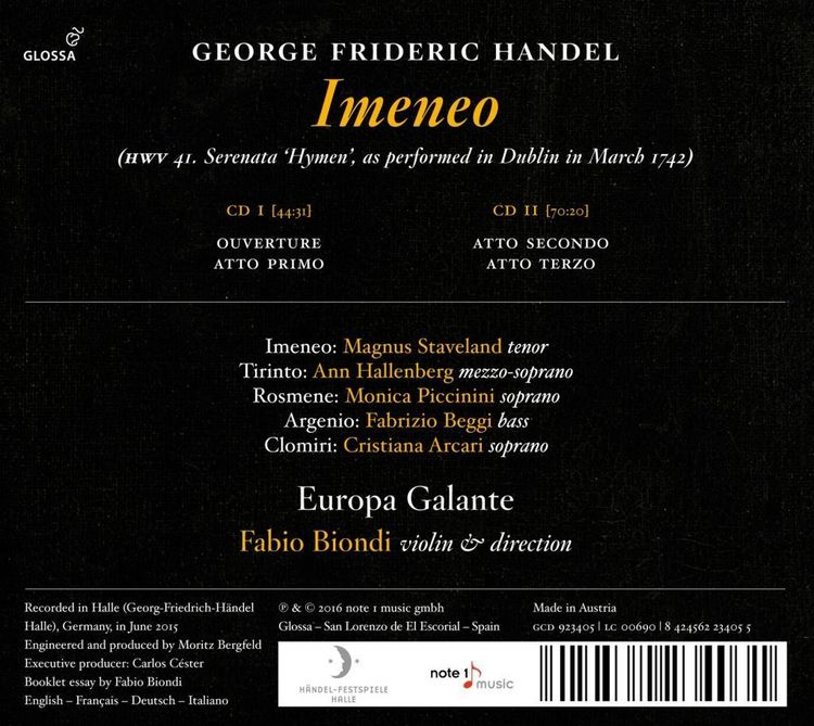 Produktbild: Haendel/Imeneo
