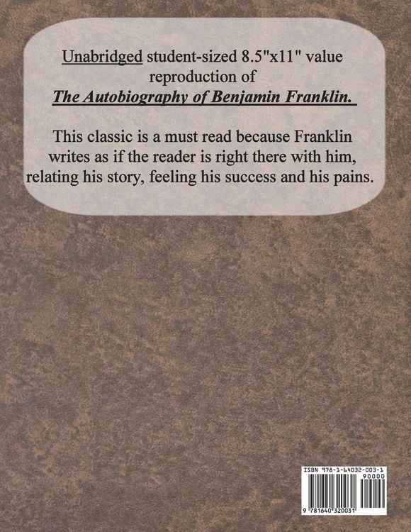 Produktbild: The Autobiography of Benjamin Franklin