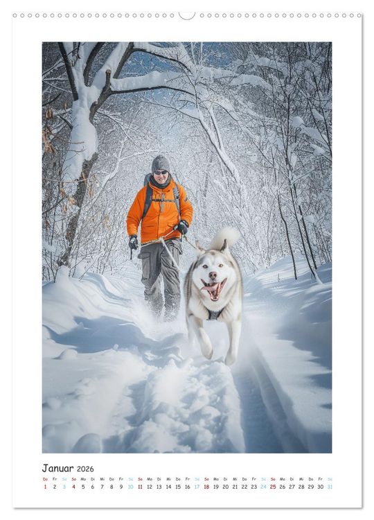 Produktbild: Schlittenhunderennen (hochwertiger Premium Wandkalender 2026 DIN A2 hoch), Kunstdruck in Hochglanz