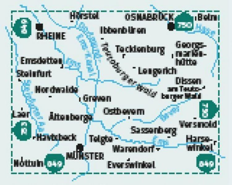 Produktbild: KOMPASS Wanderkarten-Set 863 M&uuml;nster, Osnabr&uuml;ck (2 Karten) 1:35.000