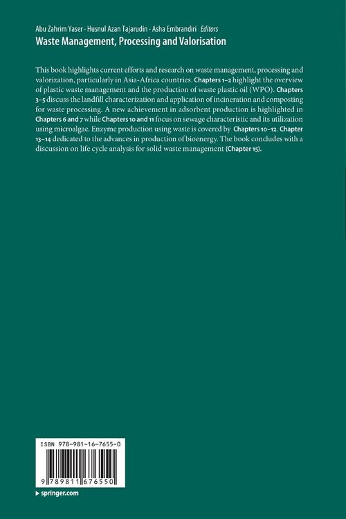 Produktbild: Waste Management, Processing and Valorisation