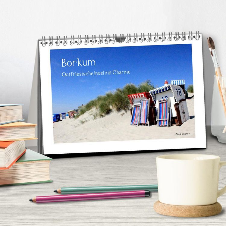 Produktbild: Borkum - Ostfriesische Insel mit Charme (Tischkalender 2026 DIN A5 quer), CALVENDO Monatskalender