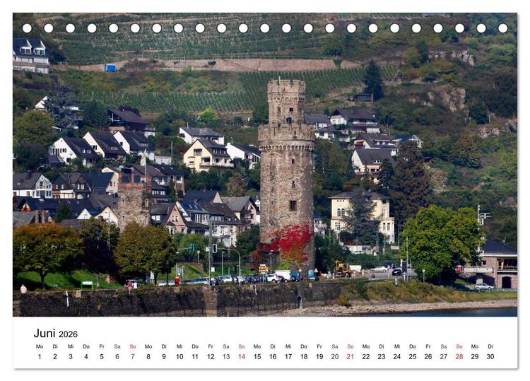 Produktbild: Rhein und Burgen (Tischkalender 2026 DIN A5 quer), CALVENDO Monatskalender