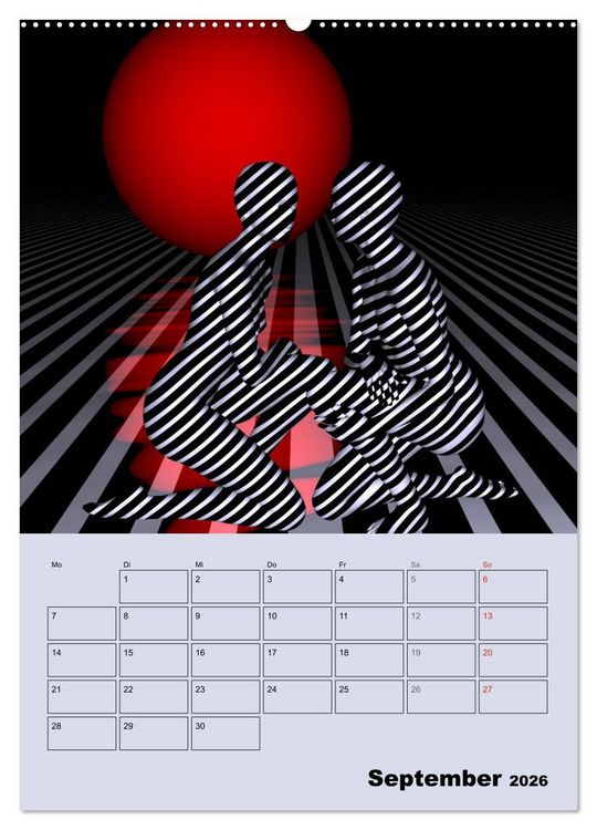 Produktbild: OpArt und mehr (Wandkalender 2026 DIN A2 hoch), CALVENDO Monatskalender