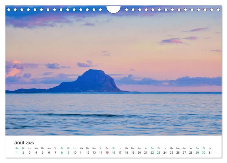 Produktbild: &Icirc;le Maurice entre photographie et peinture (Calendrier mural 2026 DIN A4 vertical), CALVENDO calendrier mensuel