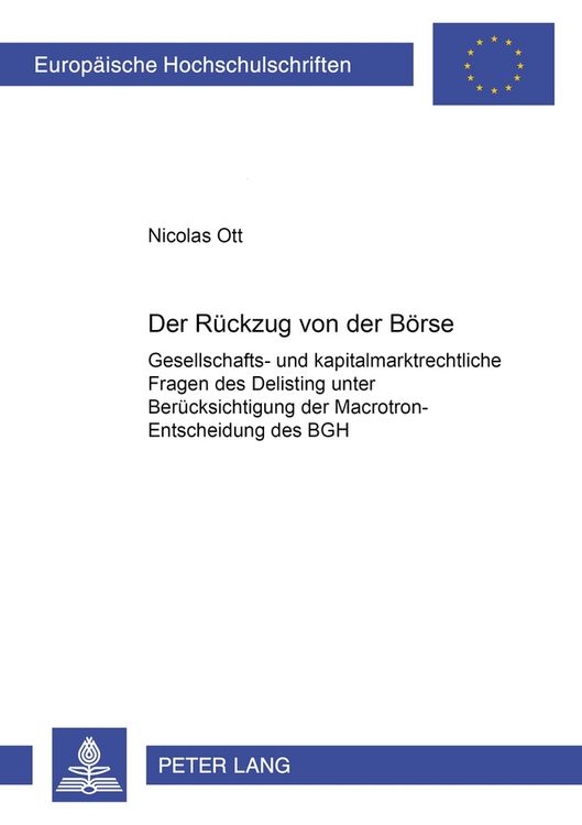 Produktbild: Der R&uuml;ckzug von der B&ouml;rse