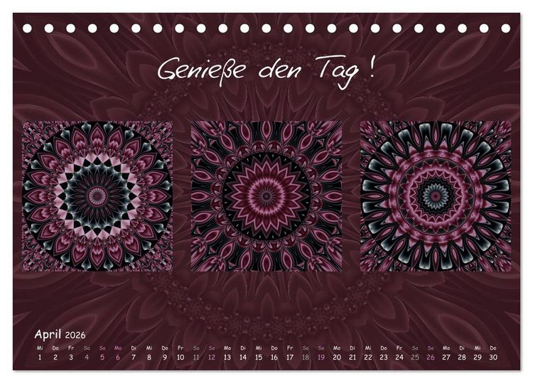 Produktbild: Mandala Trilogien (Tischkalender 2026 DIN A5 quer), CALVENDO Monatskalender