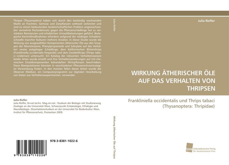 Produktbild: Wirkung &Auml;therischer &Ouml;le Auf das Verhalten von Thripsen