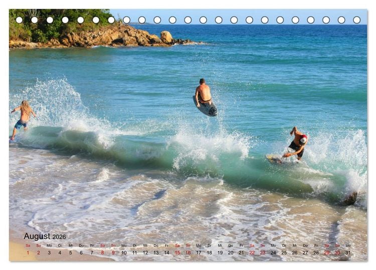 Produktbild: Surfen - die perfekte Welle (Tischkalender 2026 DIN A5 quer), CALVENDO Monatskalender